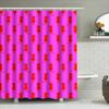 Vintage Style Black Cats Shower Curtain With Pink Background Classic 50S Retro Design For Bathroom Decorations