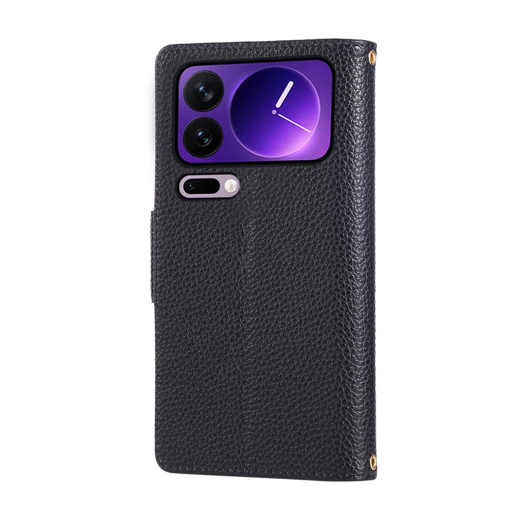 For Xiaomi 17 Pro Case Zipper Wallet Leather Phone Cover with Wrist Strap