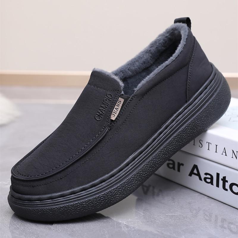 

Мужские осенне-зимние повседневные слипоны из флиса - Легкие, с мягкой подошвой, Толстые, Удобные и Теплые. 44 чёрный