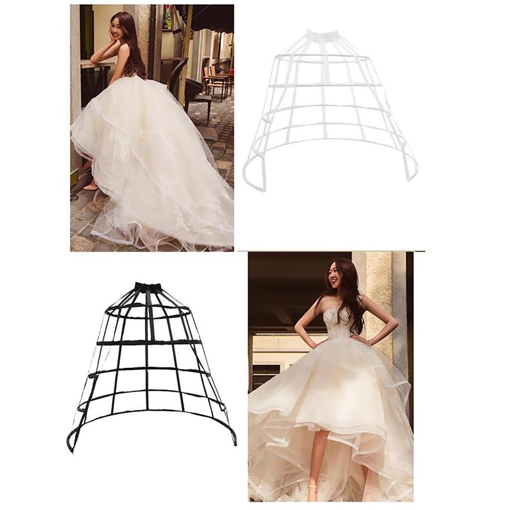 Adjustable Waist Bridal Skirt Hoop Cage Petticoat Steel Ring for Flower Girl Prom and Theatre Use