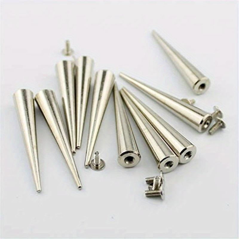 10pcs/set 55MM Solid Punk Bullet Large Spikes Metal Leather Rivets DIY Silver Screw On Cone Studs for Cosplay Clothes