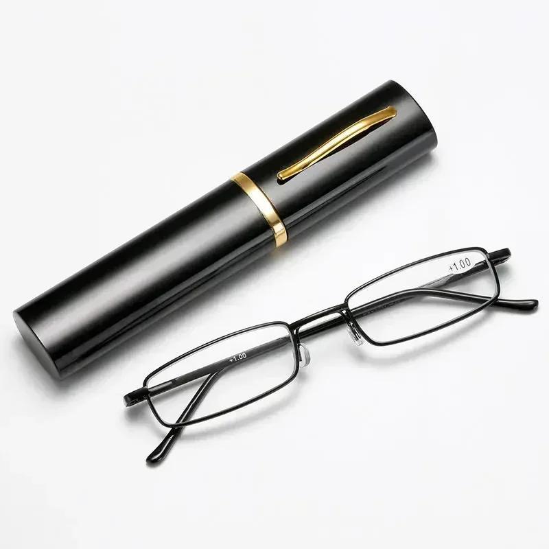 Lesebrille Blaulichtfilter für Männer Frauen Metallrahmen Tragbar HD Stifthalter Ultraleichte Brille Augenschutz Brille