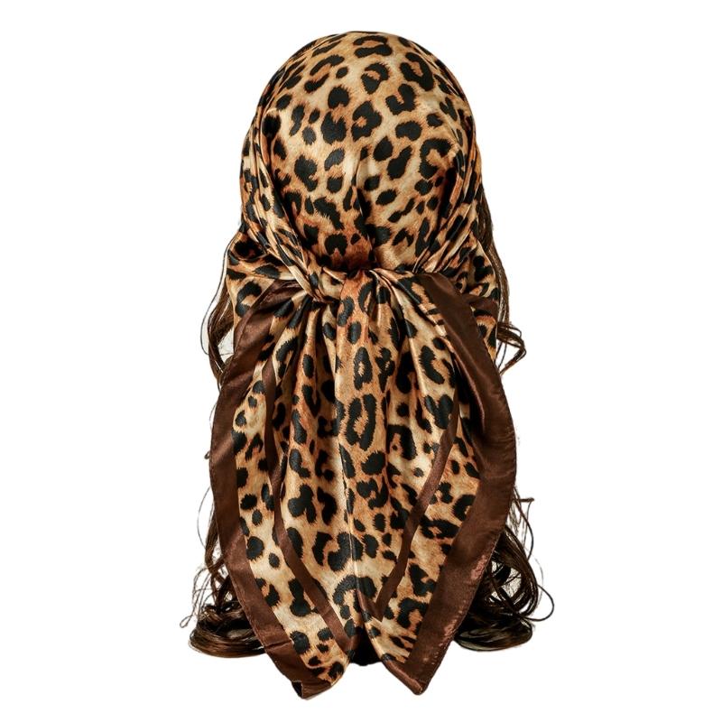 Stylish Leopard Print Sun Protective Lightweight Shawl Shoulder Wrap Scarf For Outdoor Beach Music Festivals