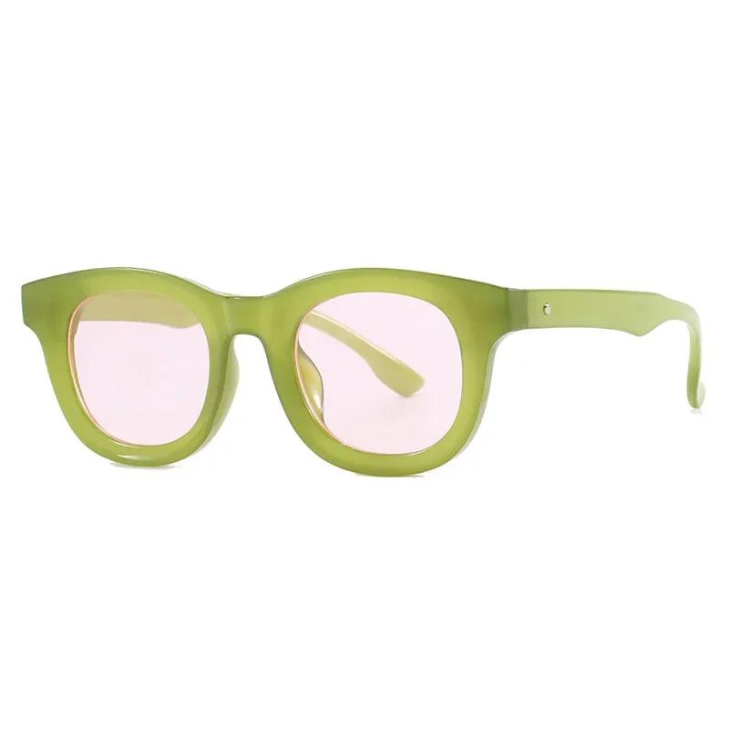 

Luxury Brand Designer Vintage Square Sunglasses Women For Men Sun Glasses Trendy Punk Popular Jelly Green Eyeglasses UV400