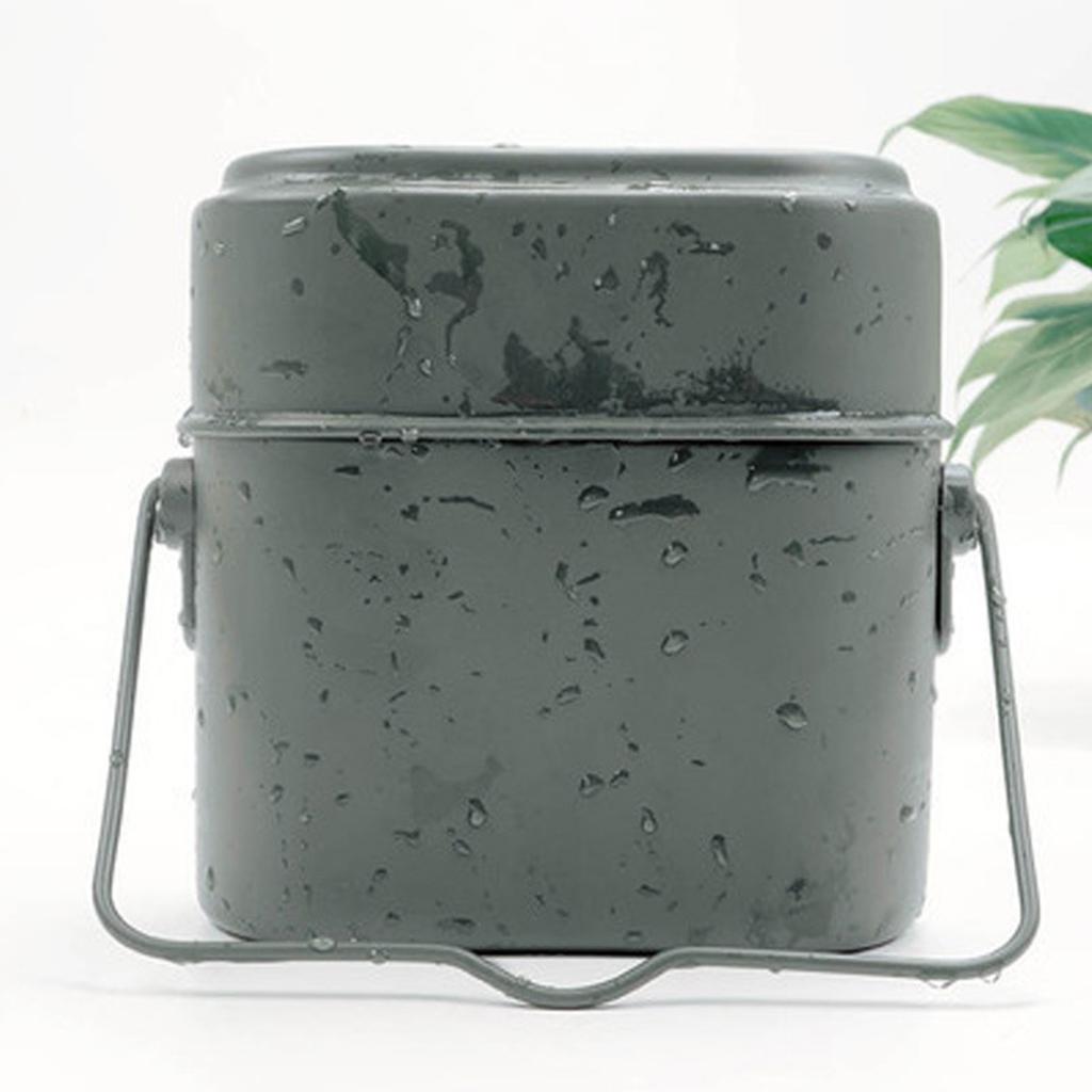 Militär Matskål Multifunktionell Rätt Storlek Aluminiumlegering Bärbar Militär Matlåda för Utomhus