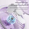 USB Rechargeable LED Desk Fan with Night Light for Dorms and Camping