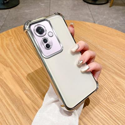 Oppo Reno11F tokhoz OPPO Reno 11F 5G Fedél CPH2603 Telefon tok Reno 11F Puha lökhárító Ütésálló Védő tok Átlátszó galvanizált