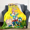 1pc Tiny Toon Adventures Flannel Throw Blanket - HD Printed Lightweight Soft Warm All-Season Blanket for Sofa, Bed, Travel006