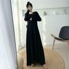 Versatile Solid Color Long-Sleeved Dress - Autumn/Winter Loose Fit with a Design Focus