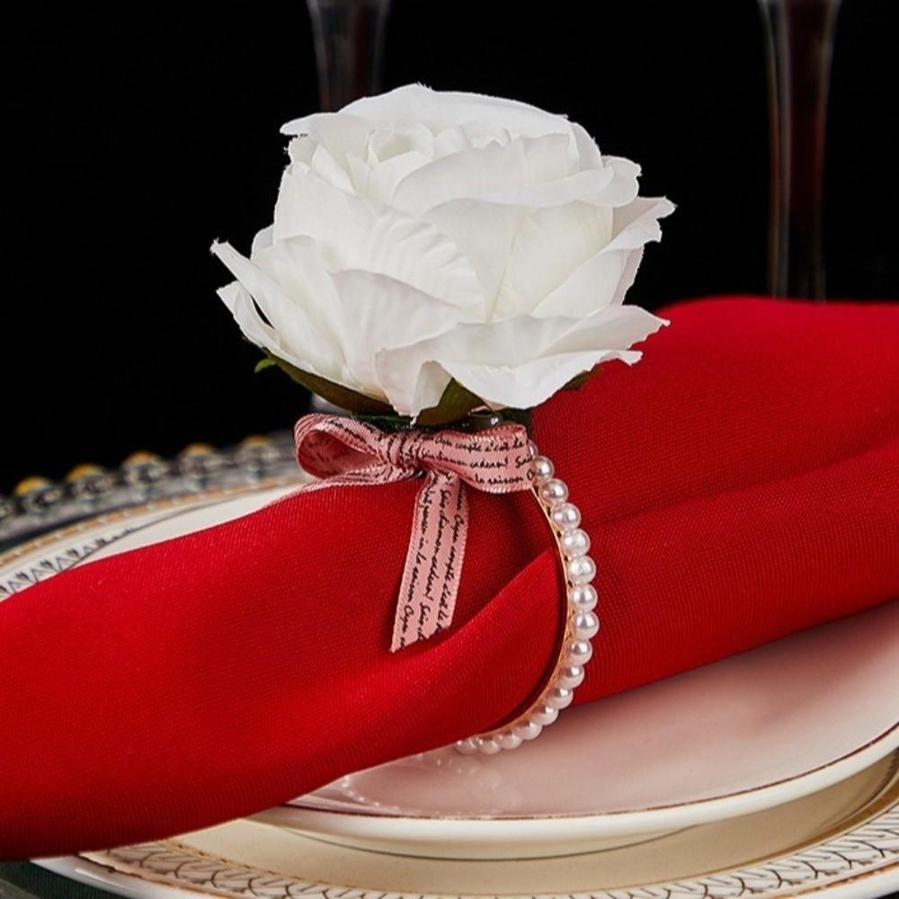 Elegant Western-style Napkin Buckle Zinc Zinc Alloy Electroplated Napkin Loops  Wedding Party