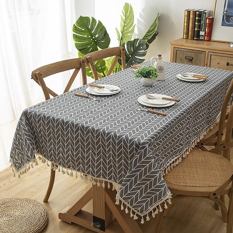 Modern Simple Tablecloth Fabric Cotton And Linen Small Fresh Internet Celebrity Household Rectangular Dining Table Cloth Coffee Table Tablecloth