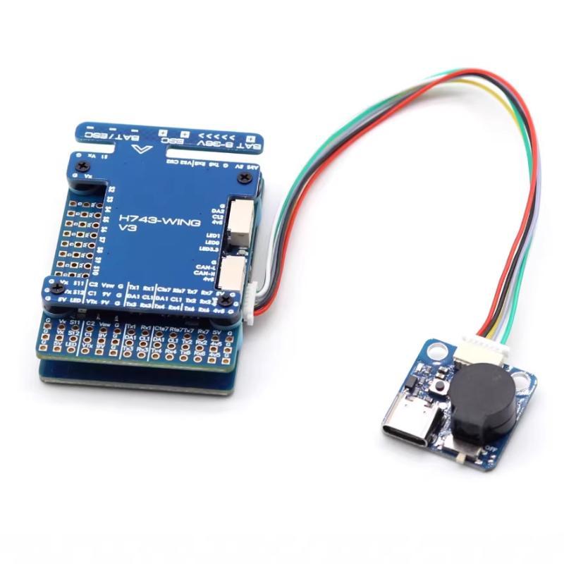 H743 WING V3 RC Flight Control Board Integrated USB C Buzzer Module for FPV Drone Hobbyist Upgrade Projects