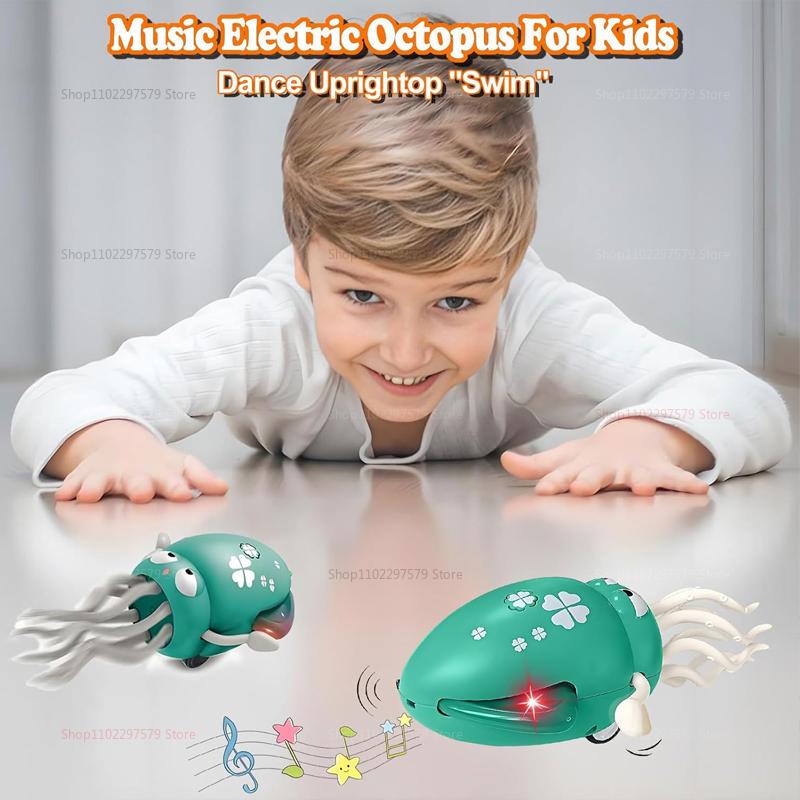 2025 New Electronic Dancing Squid Toys with Light&Music Funny Induction Lying Flat Squid Toddler Interactive Development Gifts
