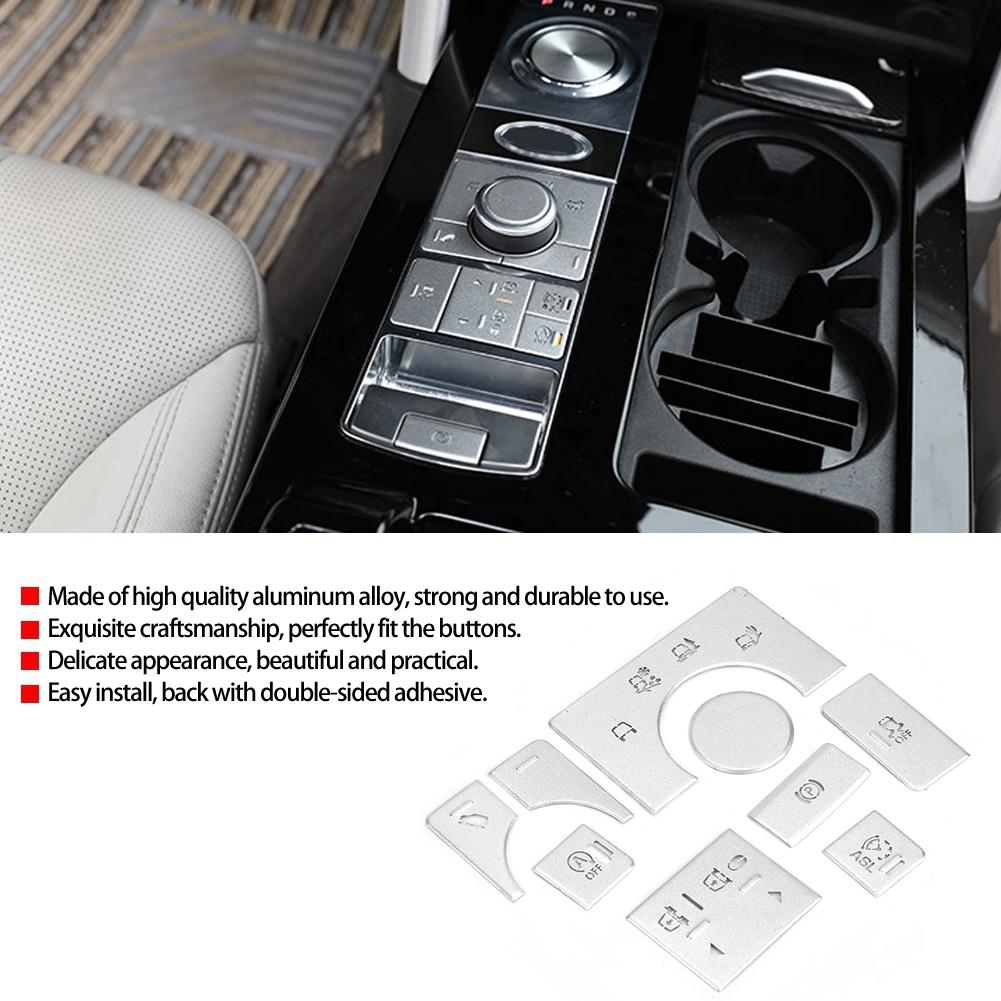 9PCS Alloy Car Interior Center Console Button Sticker for   14-17
