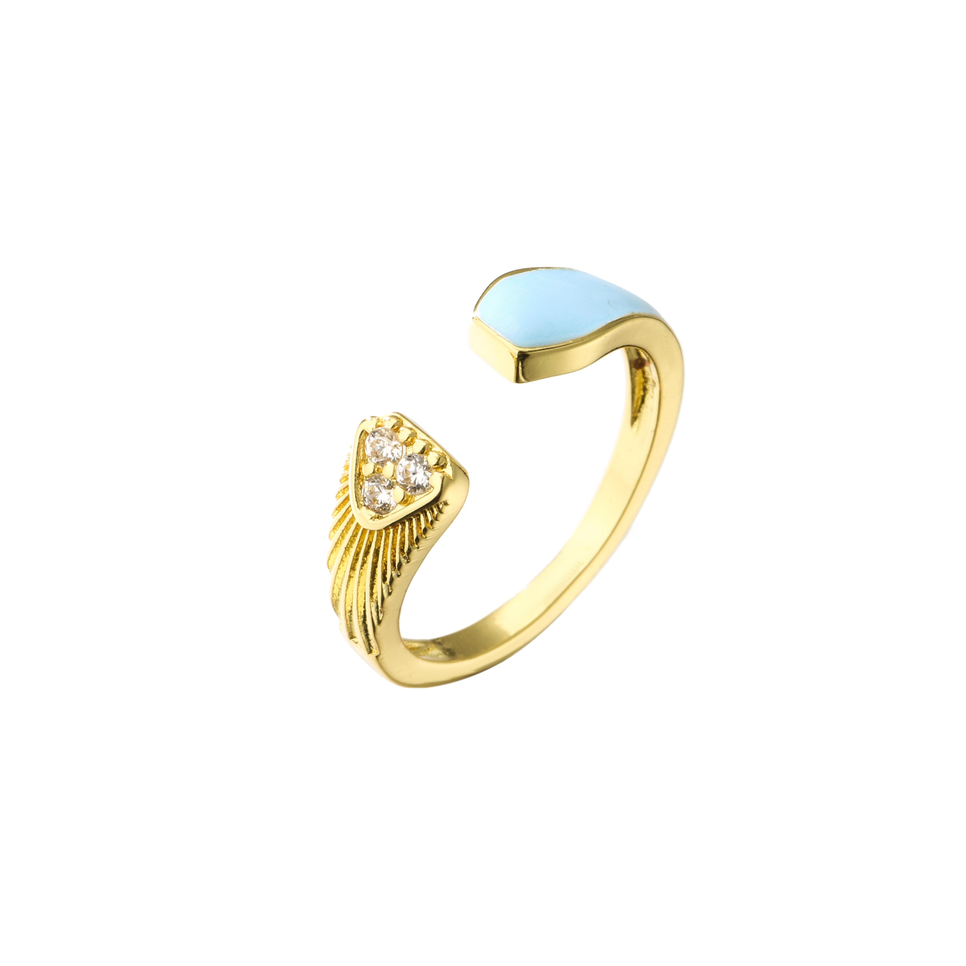 

HECHENG,Open Adjustable CZ Ring.INS Style Exquisite Luxurious Zircon Zircon,For Women Gift resizable синий