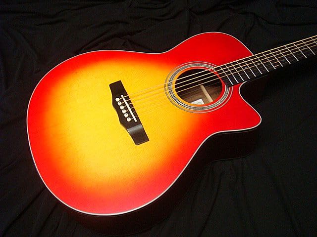 Morris CS Cherry Sunburst Morris Kytara Element Outlet R-14 Akusticko-elektrická L.R.Baggs
