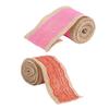 5 Rolls Burlap Lace Ribbon Decorative Jute Burlap Ribbon Roll for Crafts Festival Decor