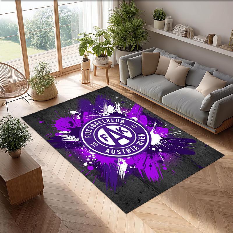 Austria Wien FC Soccer Football Pattern Soft Area Rug Non Slip Indoor Floor Carpet Sports Decor Mat for Bedroom