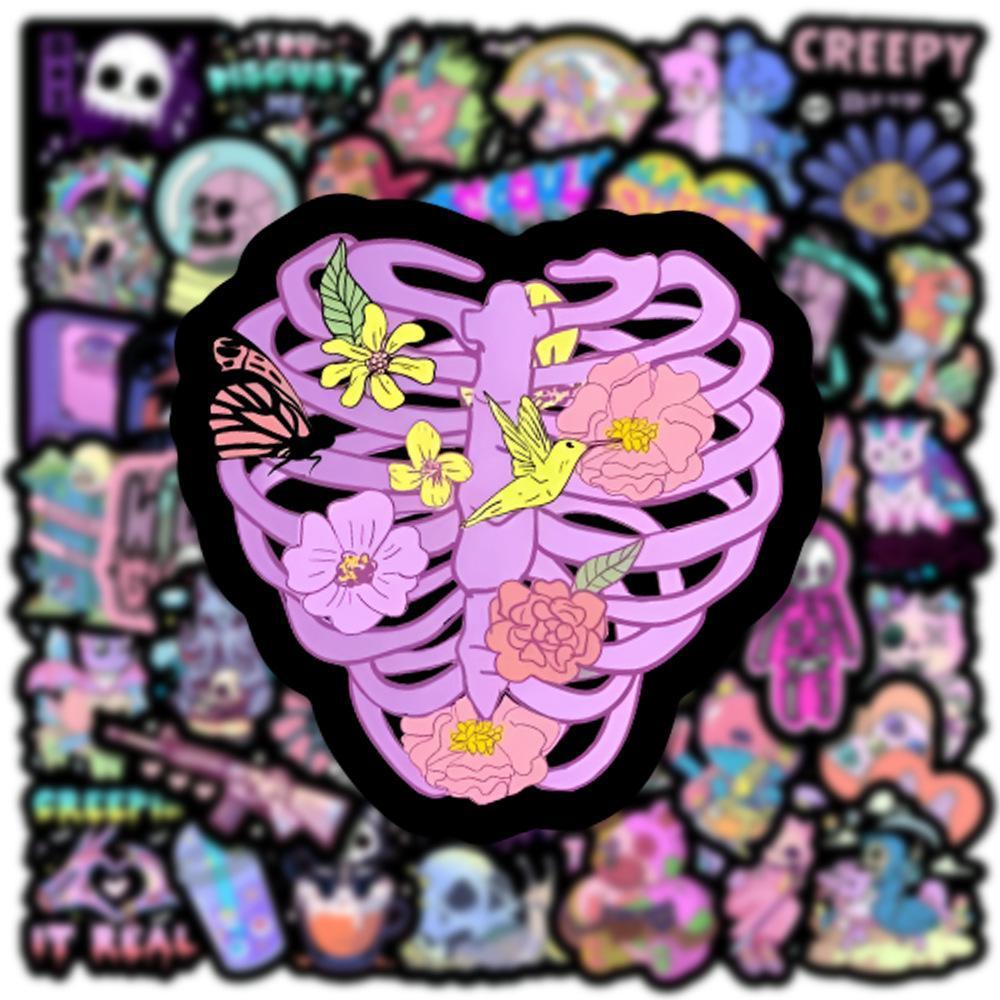 10/50pcs kawaii halloween stickers Purple Skull gothic graffiti Stickers for DIY Luggage Laptop Motorcycle Sticker