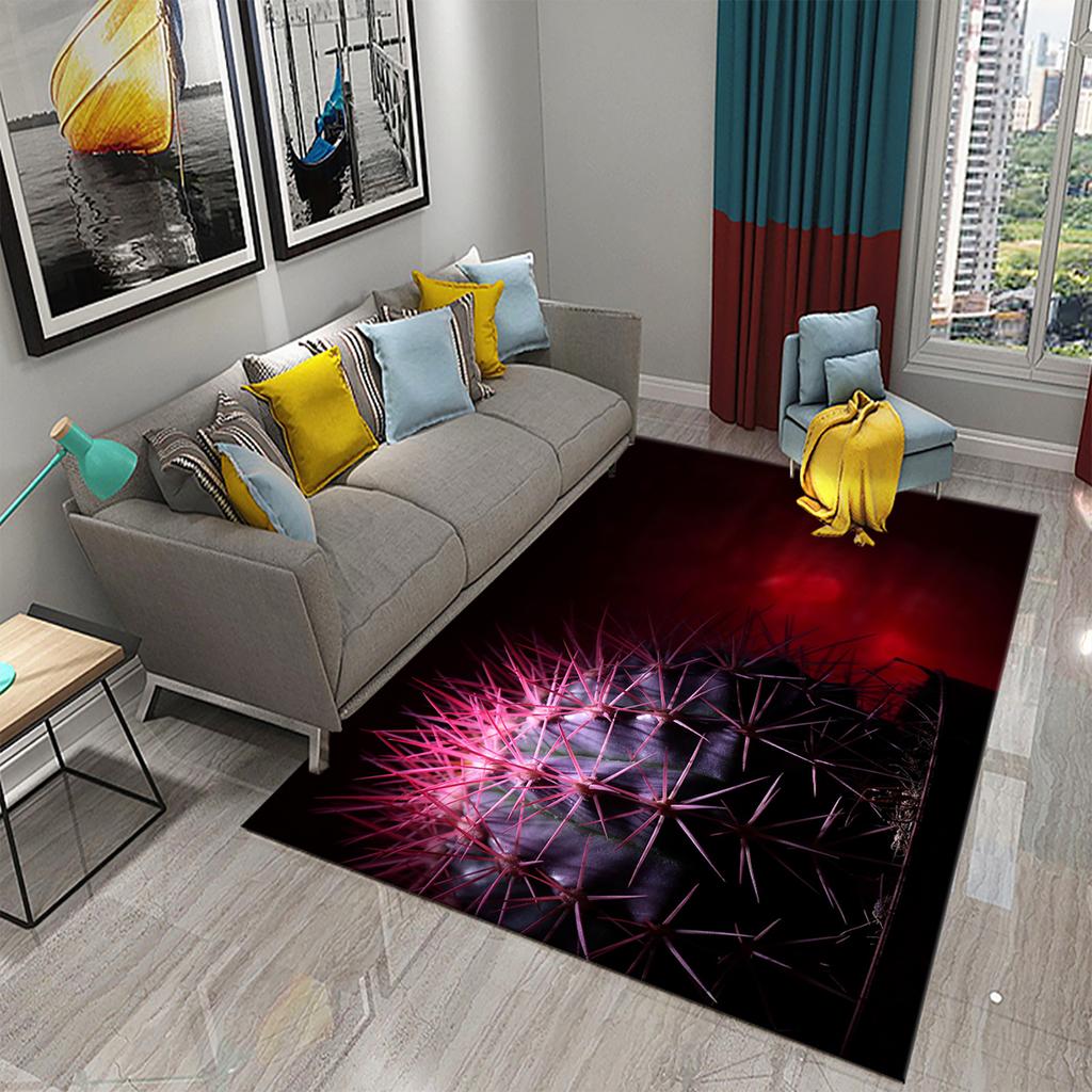 3D Cartoon Cactus Carpet for Kitchen Anti-slip Mat Gift Modern Living Room Balcony Bedroom Bathroom Carpet Door Hallway Area Mat