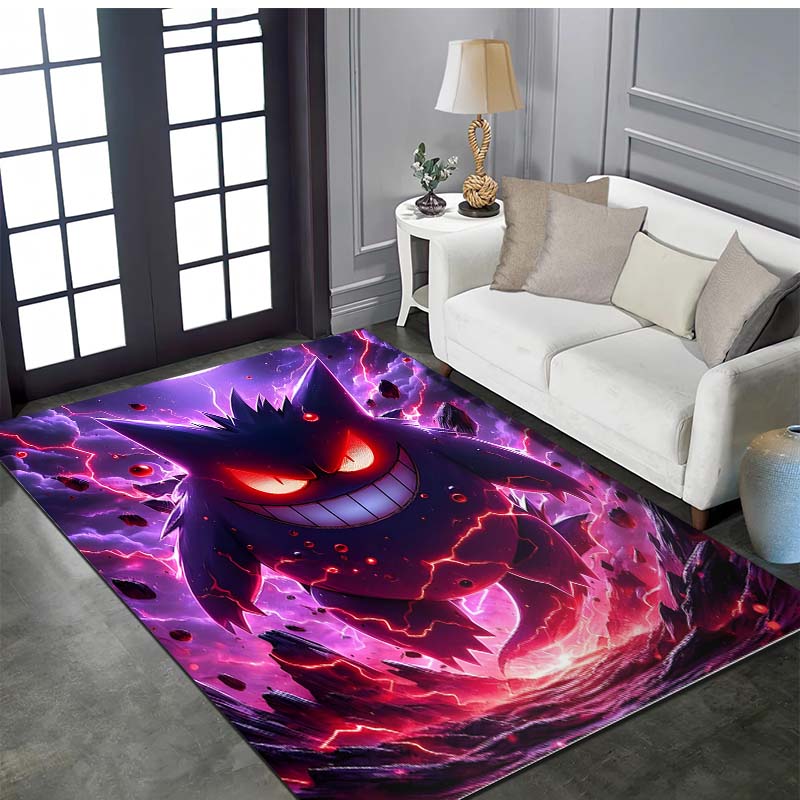 1ks Pokémon Gengar Potisk Kreslený Koberec Rohožka do Domu Obývacího Pokojíku Ložnice Pohovka Předsíň Dekorace Protiskluzová Podložka na Podlahu Kobereček do Dětského Koutku