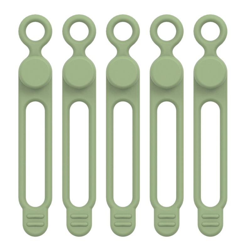 5 Pieces Cord Ties Silicone Cable Wire Ties Buckle Design Reusable Soft Cord Wraps for Kitchen Appliance Cord USB Charging Cable