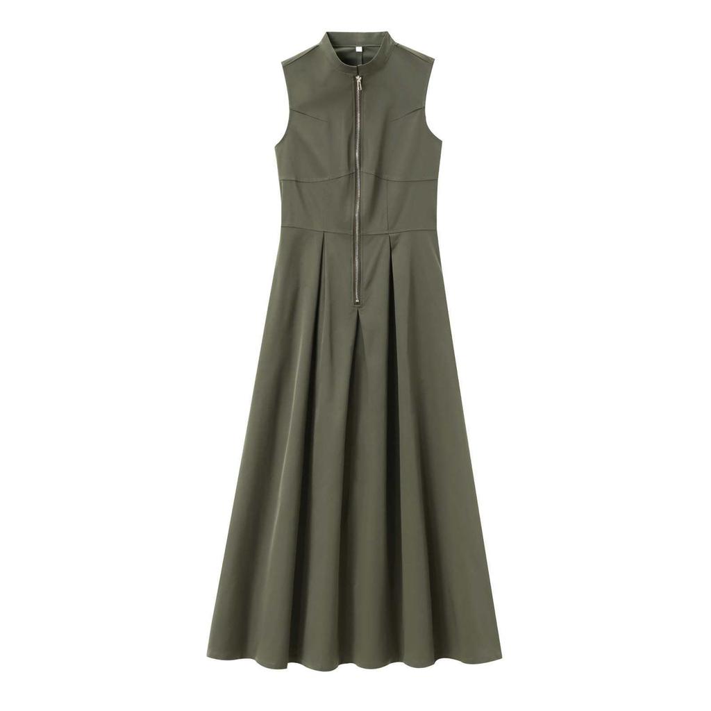 Sleeveless Elegant Commuting Round Neck French Midi Waist-Cinching Dress New Spring Women Fashion Clothes