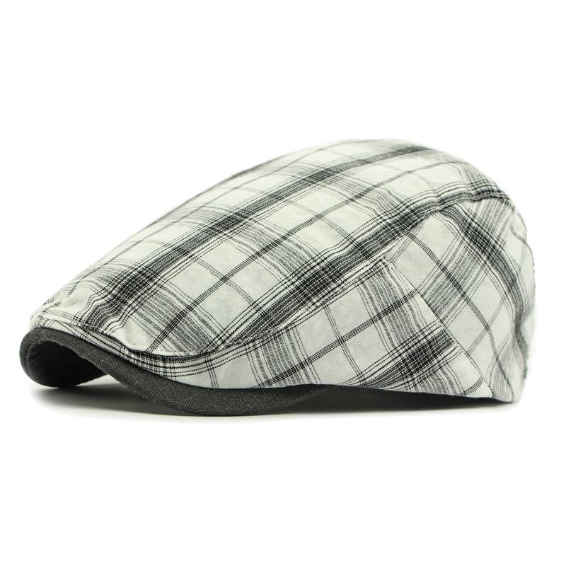 Plaid Hat Women's Beret Men's British Retro Progressive Cap Peaked Cap