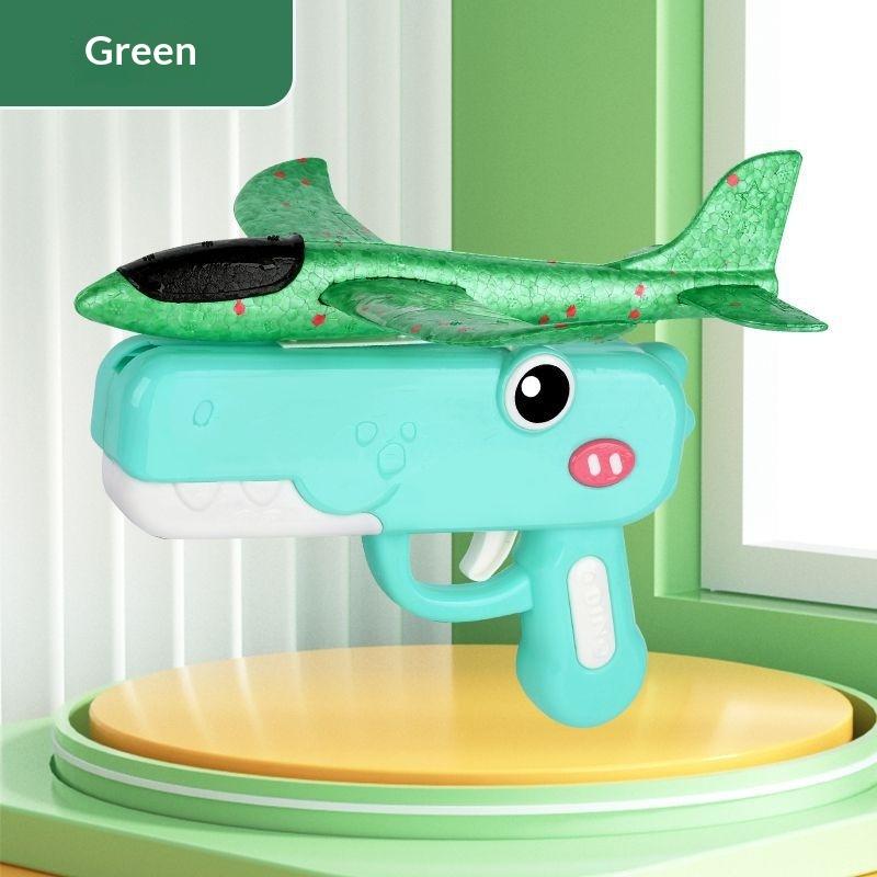 Children'S Ejection Aircraft Gun Toy Hand Throwing Foam Aircraft Glider Parent-Child Interactive Toy Gun Kids Outdoor Game