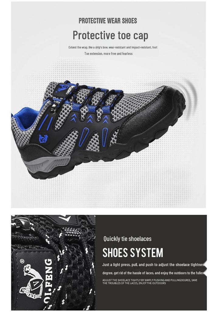 Men's Ultra-Light Mesh Breathable Hiking Shoes - Plus Size, All Seasons.