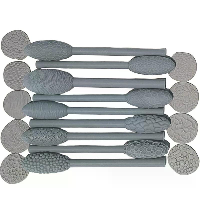 Texture Tool Sets For Clay Art Clay Modeling Pattern Rollers Kit Texture Rolling Emboss Plaids Hand Rollers For DIY Crafts