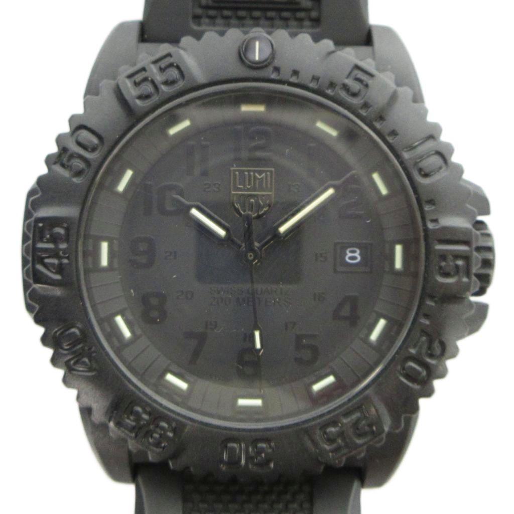Used Luminox LUMINOX watch 3050 quartz date with calendar black dial black GY18 /MQ