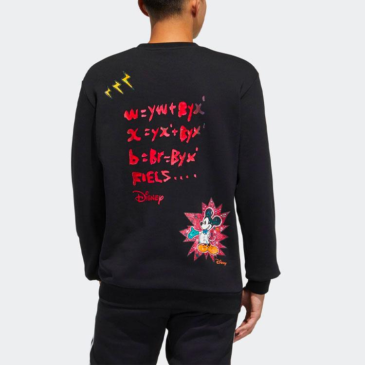 Adidas Originals Clover Fangtastic Series Disney Mickey Print Sport Crew Neck Sweatshirt Men Tops Black H37058