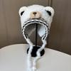 New soft waxy ear hat outdoor plush thickened warm bag hat women's cute bear ears knitted hat