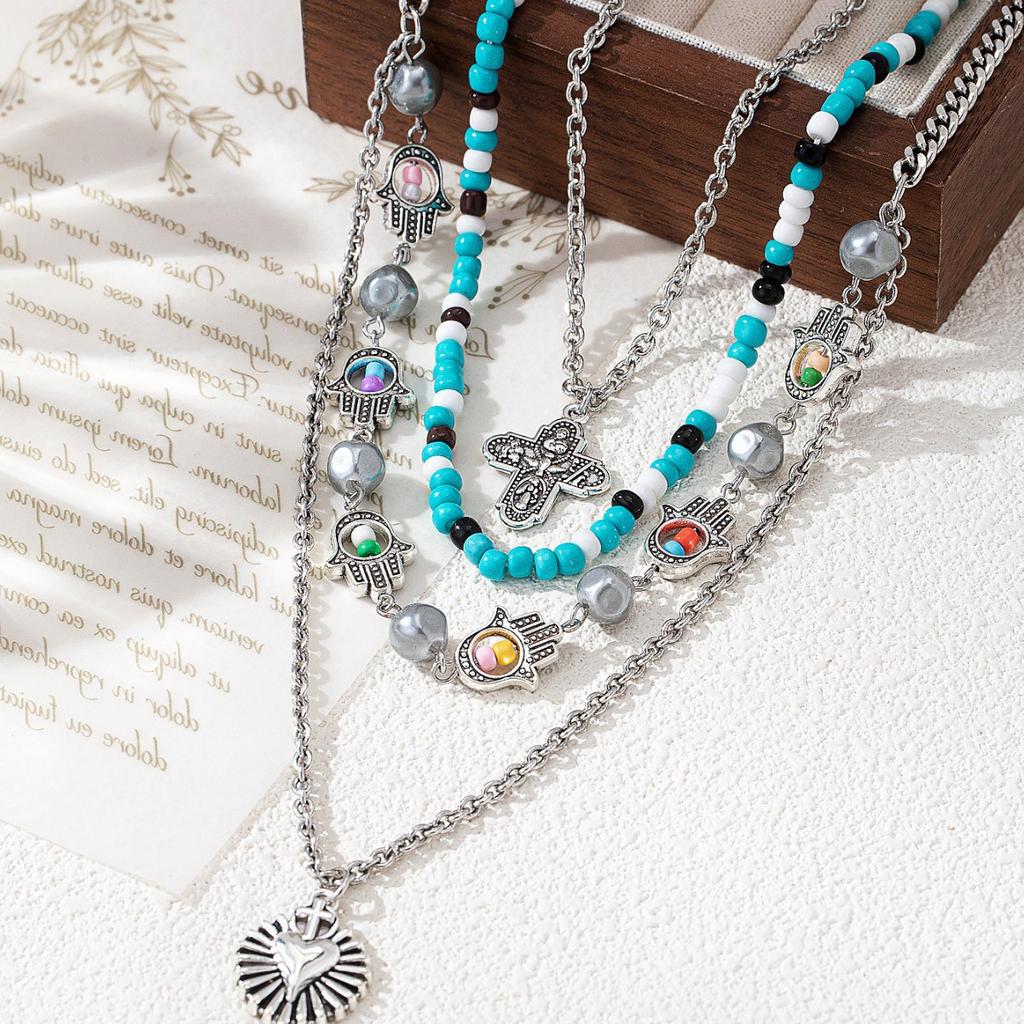 New Self-developed New Trendy Multi-layer Chain Beaded Necklace Design Is Simple