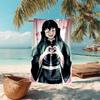 proof beach towel with Nezuko Demon Slayer Muichiro Tokito pattern - soft,absorbent,quick-drying,machine washable - perfect for swimming,camping,bathi