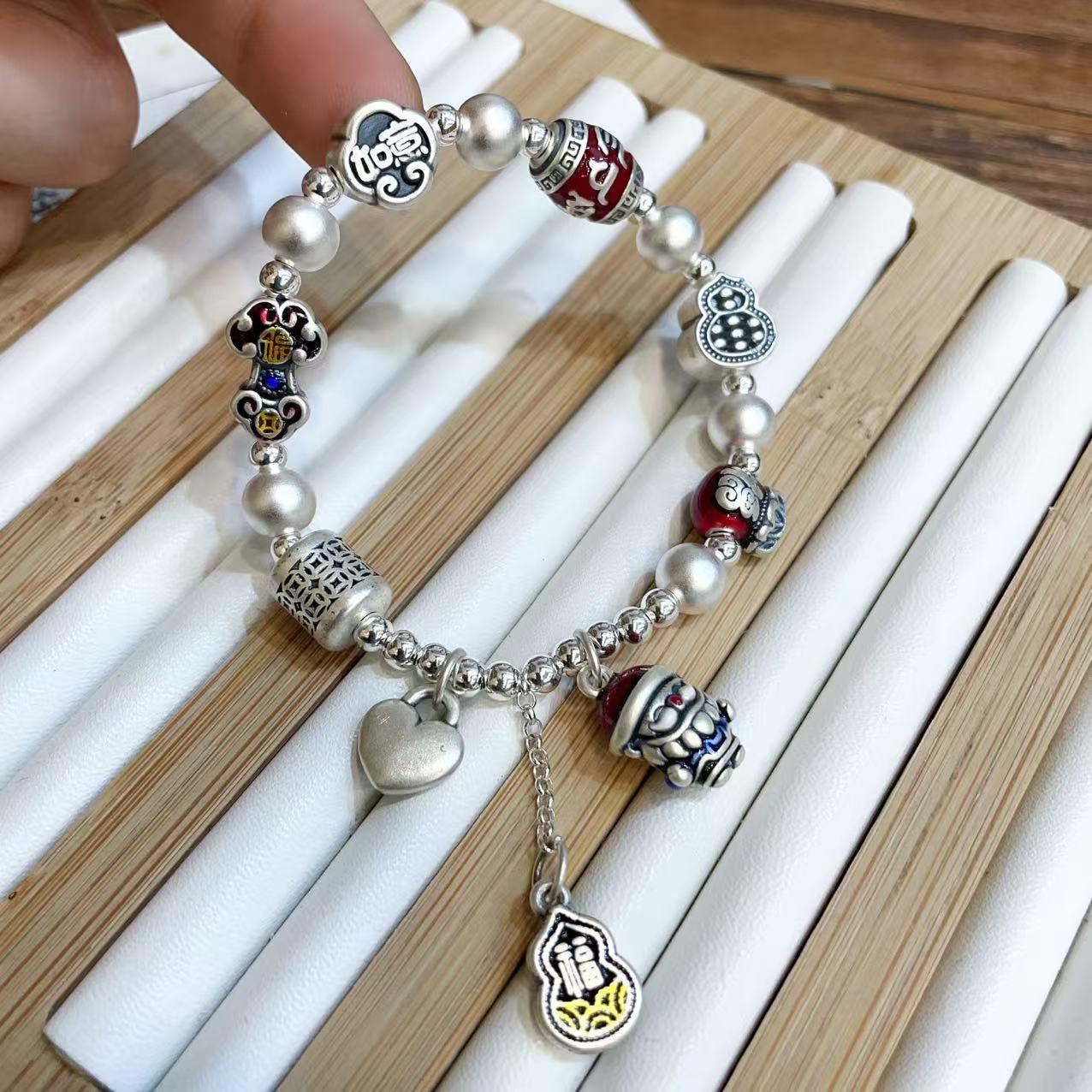 Браслет-шарм из стерлингового серебра «Тыква и Сердце Санта-Клауса» 16mm