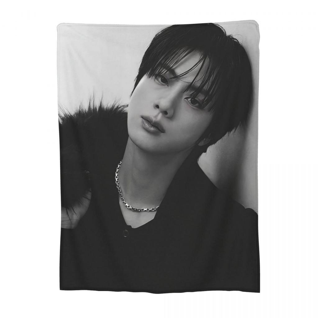 Seokjin Blankets Soft Warm Flannel Throw Blanket Plush for Bed Living Room Picnic Travel Home Sofa