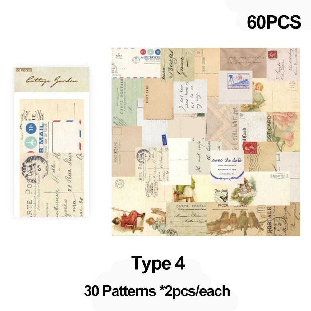 

School Supplies Retro Floral Pattern Background Collage Scrapbooking Card Scrapbook Material Paper type 4