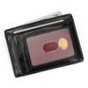 Genuine Leather Ultra-Thin Card Holder Wallet for Men & Women with Photo Slot and Dollar Clip