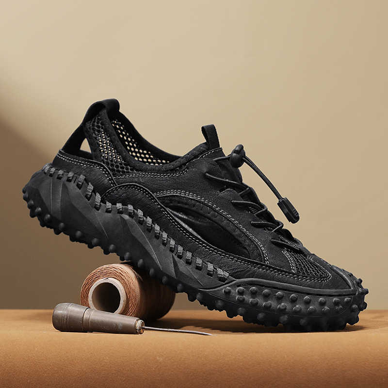 Fashion Normal Leather Round Foot Men 35 Size Sneakers Casual Bity Golf Shoes Sport Industrial Sewing First Degree Brand Shoose