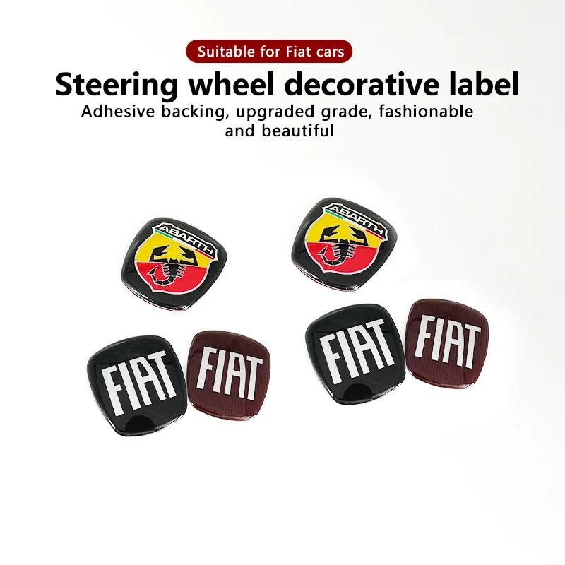 1pcs 3D 44mm Acrylic Steer Wheel Emblem Sticker Car Steering Wheel Sticker Car Interior Emblem Car Accessories For FIAT Abarth