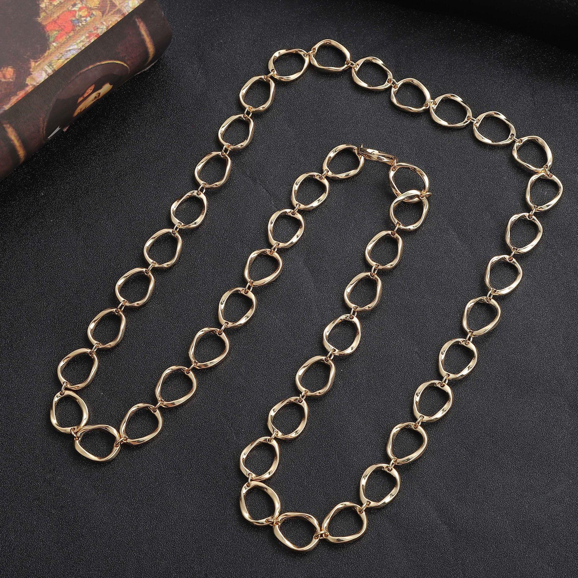 

Новое нерегулярное кольцо длинное ожерелье, персонализированная модная женская зимняя простая цепочка для свитера с кольцом