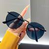 Metal round frame flat mirror unisex sunglasses new fashionable European American hip hop style trendy accessory