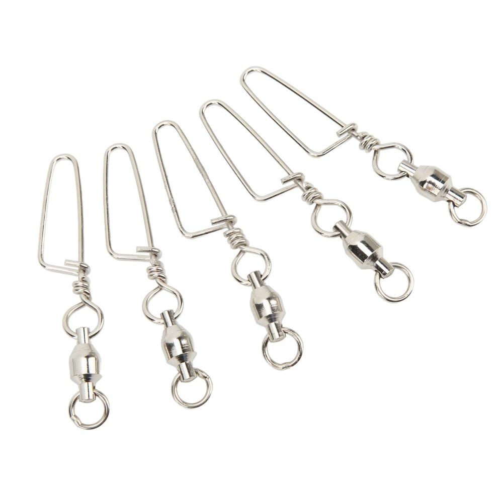 25PCS Stainless Steel Ball Bearing Swivels Rotatable Fishing Swivels Saltwater Fishing