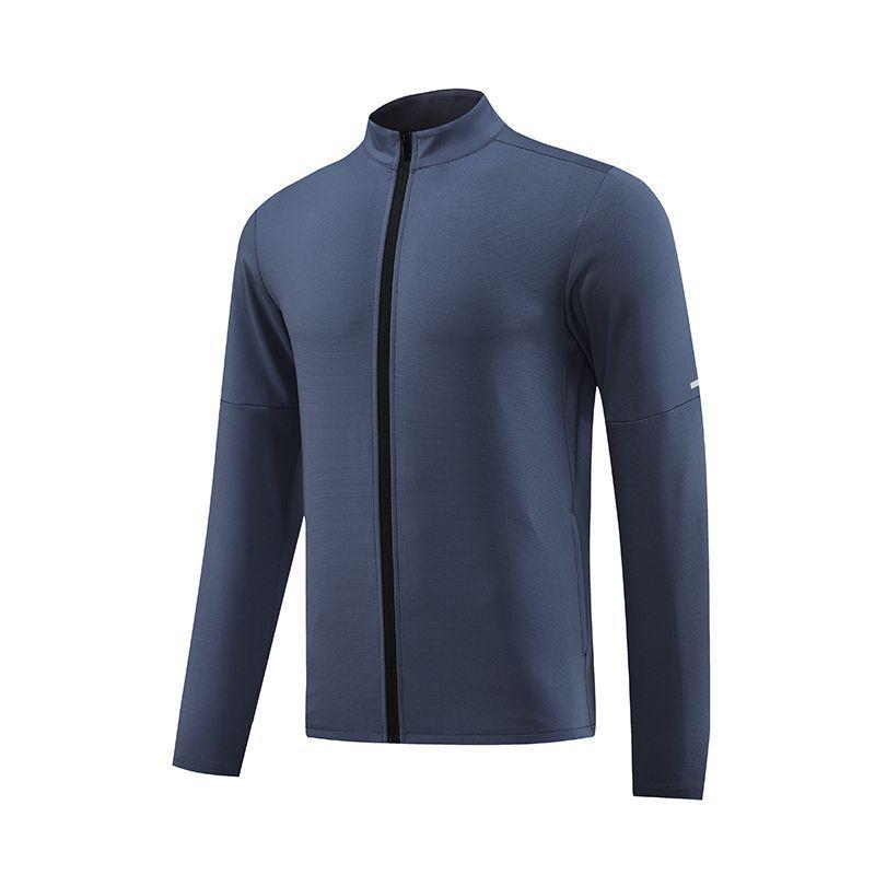 Мужская легкая быстросохнущая спортивная куртка Кардиган на молнии для бега фитнеса и тренировок 3XL серыйсиний 2366₽