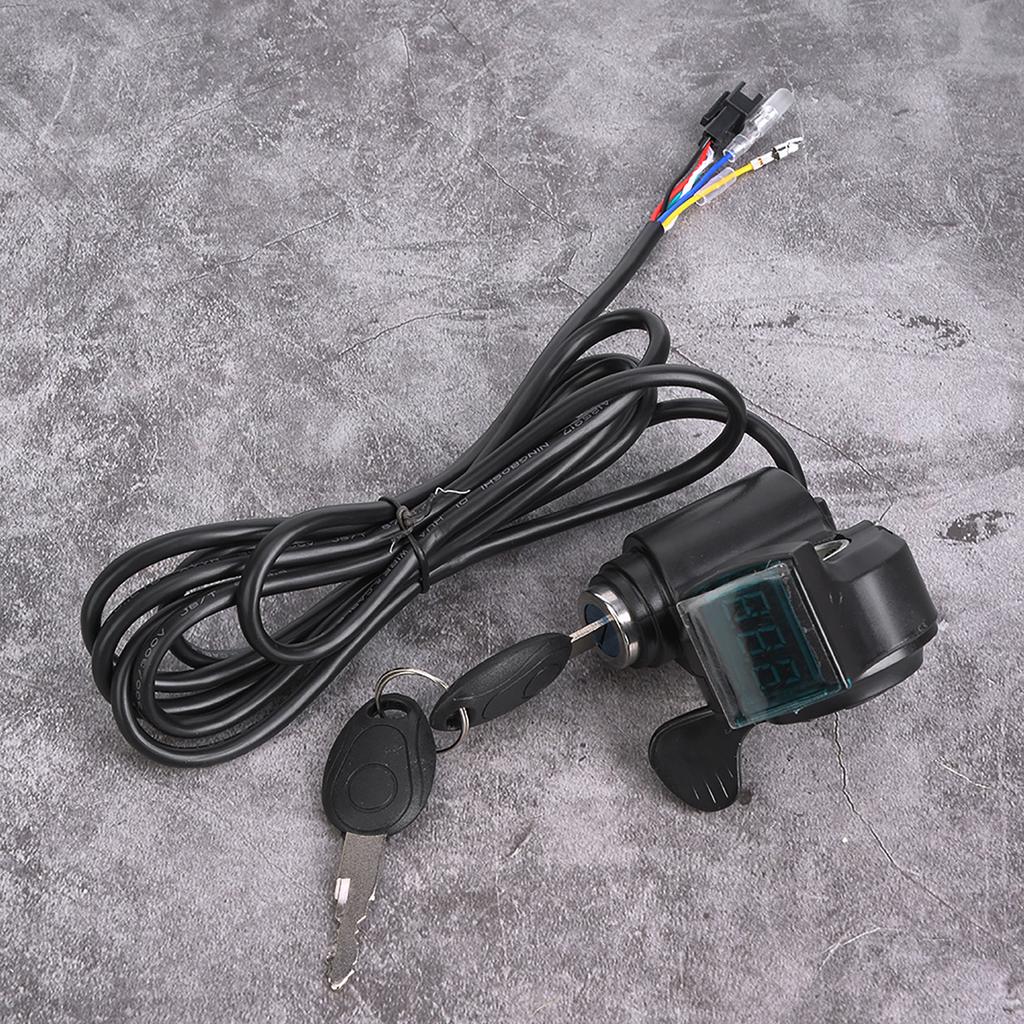 E‑Bike Thumb Throttle LCD Display Digital Battery Voltage Power Switch for Electric Vehicle