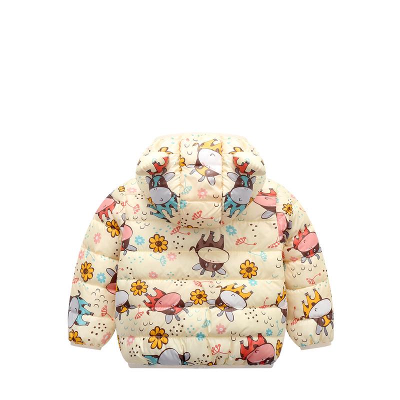 2025 Autumn/Winter Cartoon Style Kids' Down Cotton Jacket - Unisex Lightweight Baby Outerwear