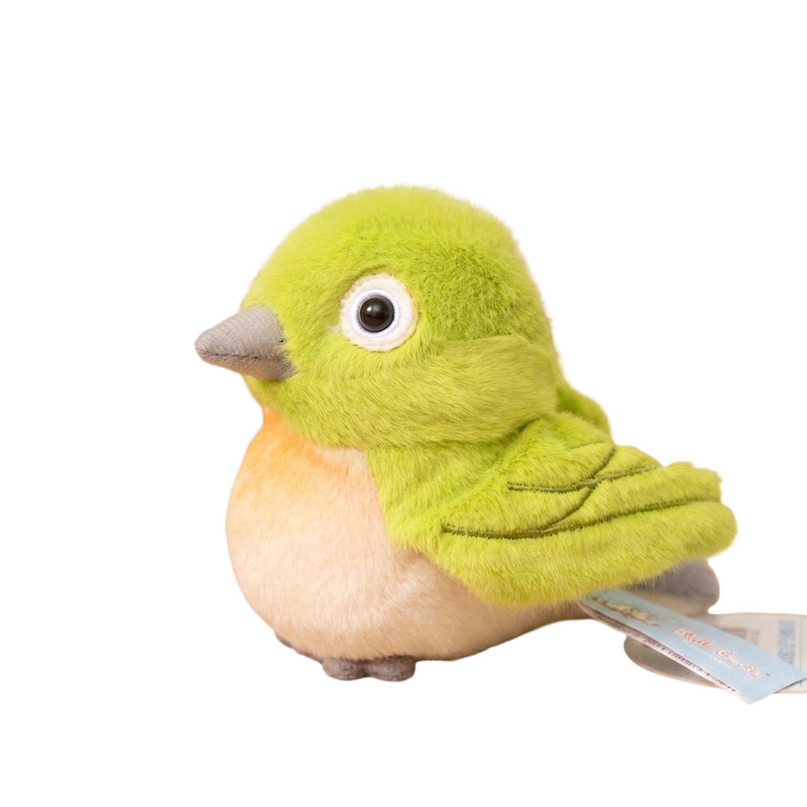 

Realistic Plush Bird Toy Soft Stuffed Animal with Sound Imitation Mountain Chickadee Design Collectible Gift for Bird Lovers and Kids One Size зелёный
