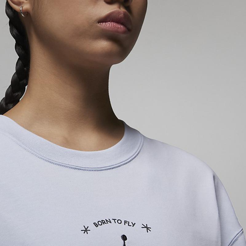 Jordan Alphabet Logo And Number Pattern Print Soft Loose Round Neck Sport Casual Knit Short Sleeve T-Shirt Women Tops Light-Purple FJ7710-085